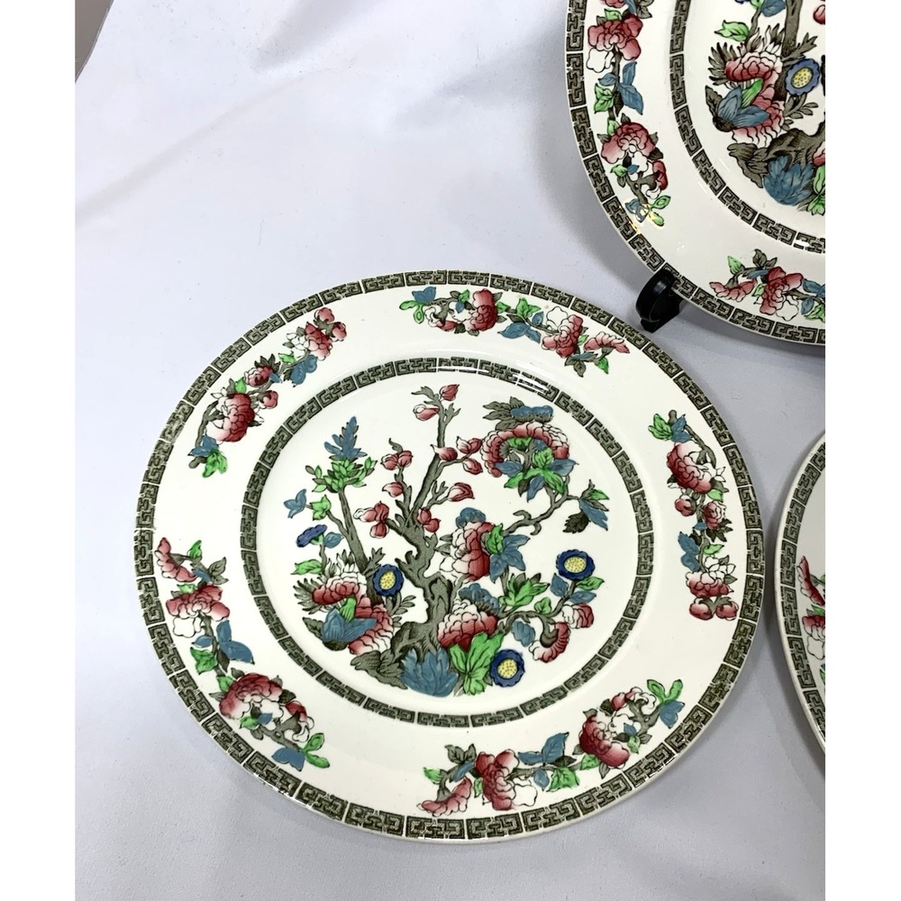 Johnson Brothers Indian Tree Dinner Plates x4 England Ironstone VERY GOOD - Picture 4 of 13